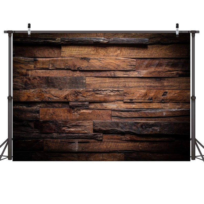 CYLYH 8x6ft Brown Vintage 3D Wood Backdrop for Photography & Birthday Party Decorations D104 - Image 1